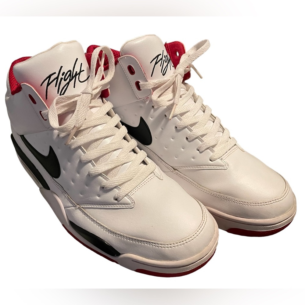 2016 Nike Air Flight Classic White/Black/Varsity Red Basketball Shoes!